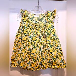 Carly Jean Los Angeles Floral Yellow Top, Size M